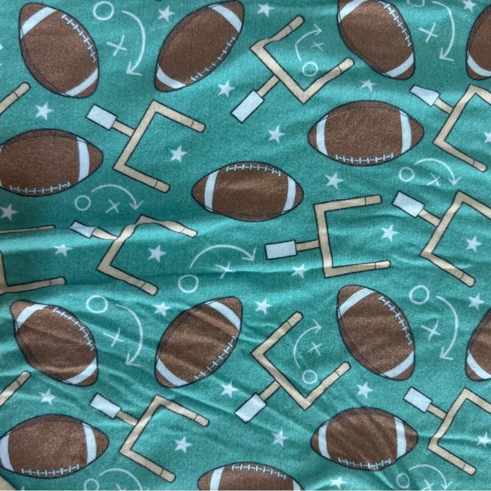 Kids 5T Football Print Pajamas - Green, Yellow and Brown